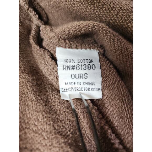 Ours Cotton Sleeveless Full Zip Jacket Size M Brown Exposed Seams Boho Outdoors - Picture 5 of 10